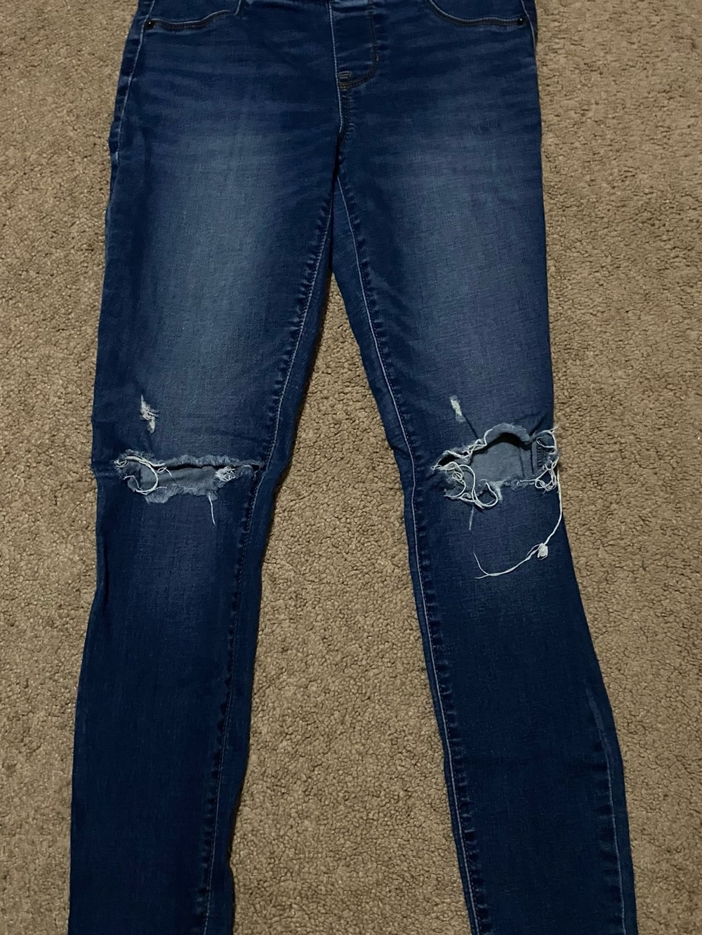 Old Navy Dark Blue Distressed Jeggings with Knee Rips